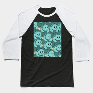 Beach Sea Turtle Pattern Baseball T-Shirt